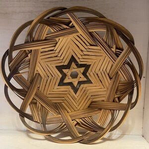 Beautiful Vintage, handwoven Star of David, basket